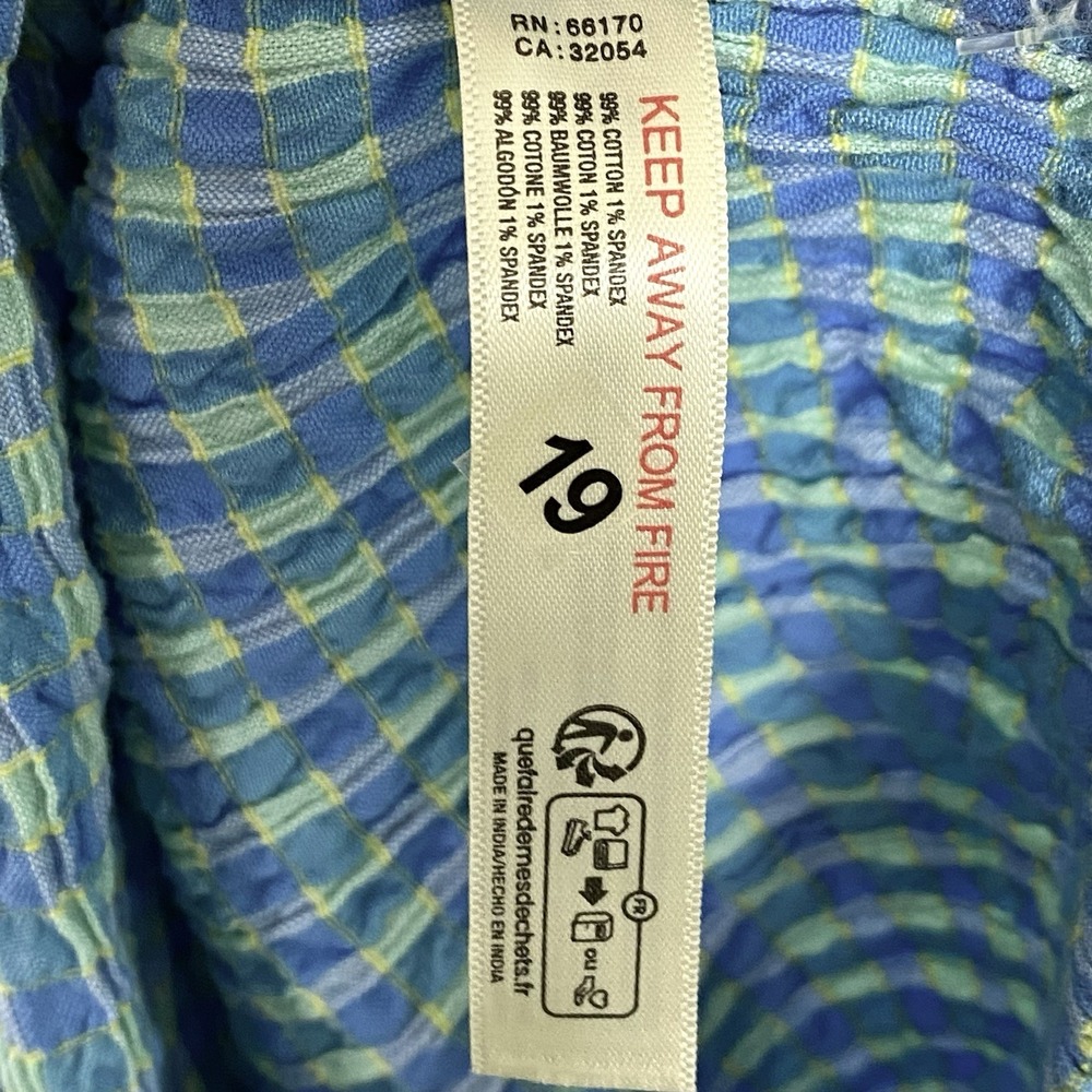 NWT Free People Sz XS Shorts Cotton Plaid Bloomer Coastal Lounge Boho Chic Gauze - Picture 7 of 7